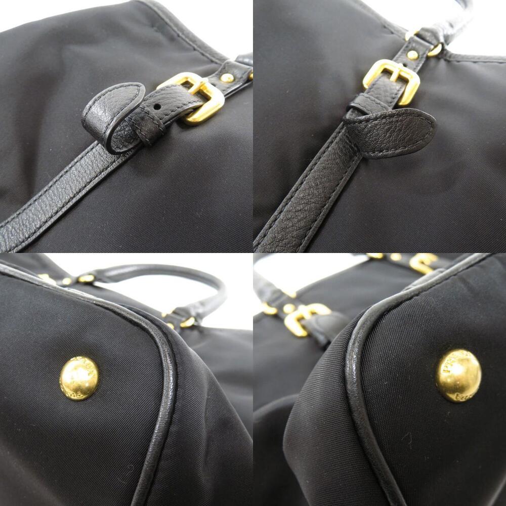 Prada Tessuto Vitello Daino leather tote Shoulder bag Black - Picture 9 of 11